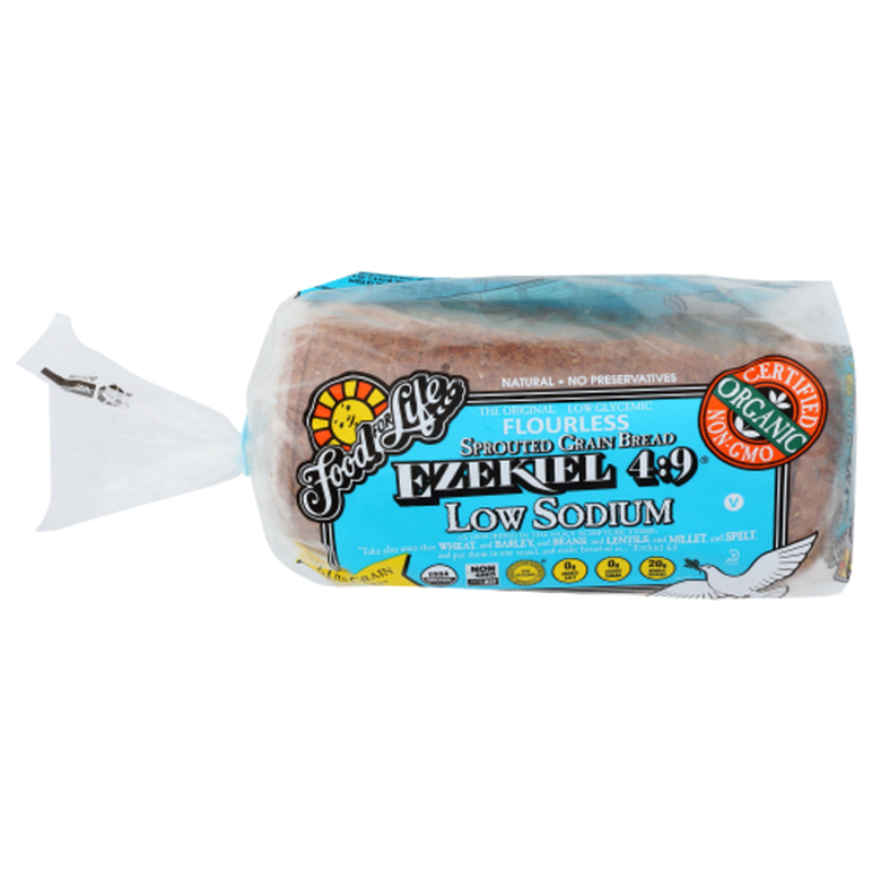 Food For Life, Ezekiel 4:9 Low Sodium Organic Sprouted Whole Grain Bread 24 oz (Frozen)