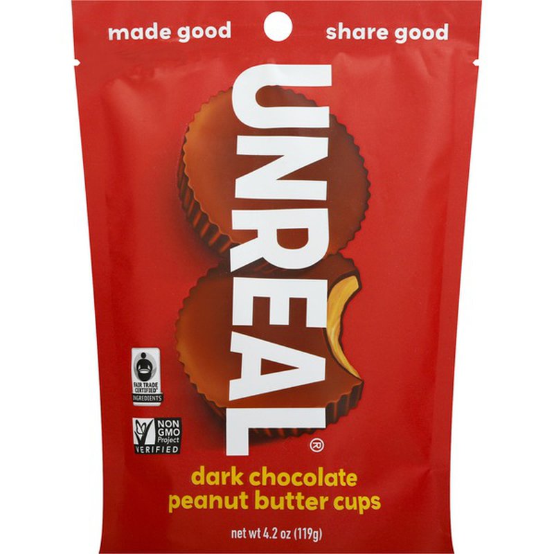 Unreal, Dark Chocolate Peanut Butter Cups 4.2oz
